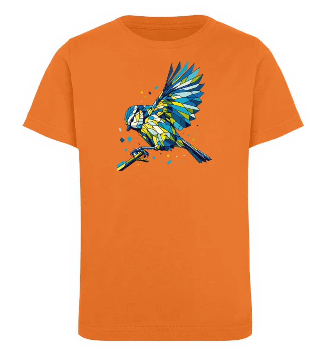 Blaumeise Polygon bunt - Kinder Bio T-Shirt