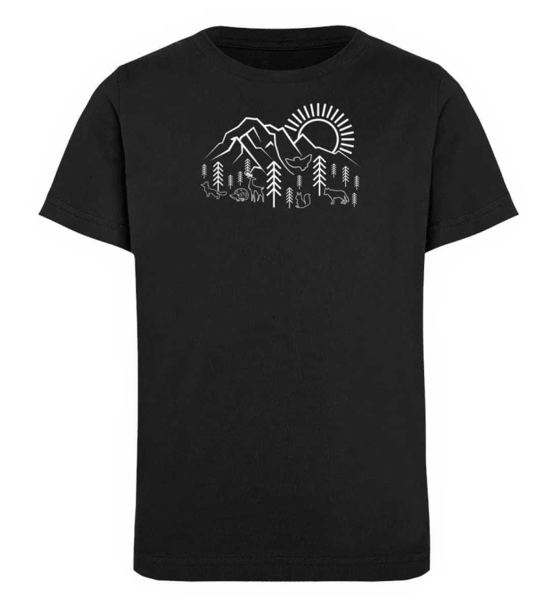 Berge Sonne Tiere   - Kinder Bio T-Shirt