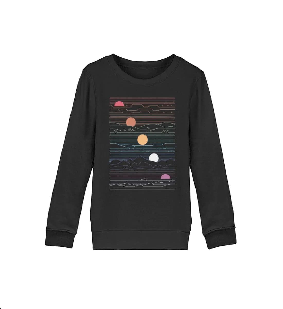Sonne Berge Linien  - Kinder Bio Sweatshirt