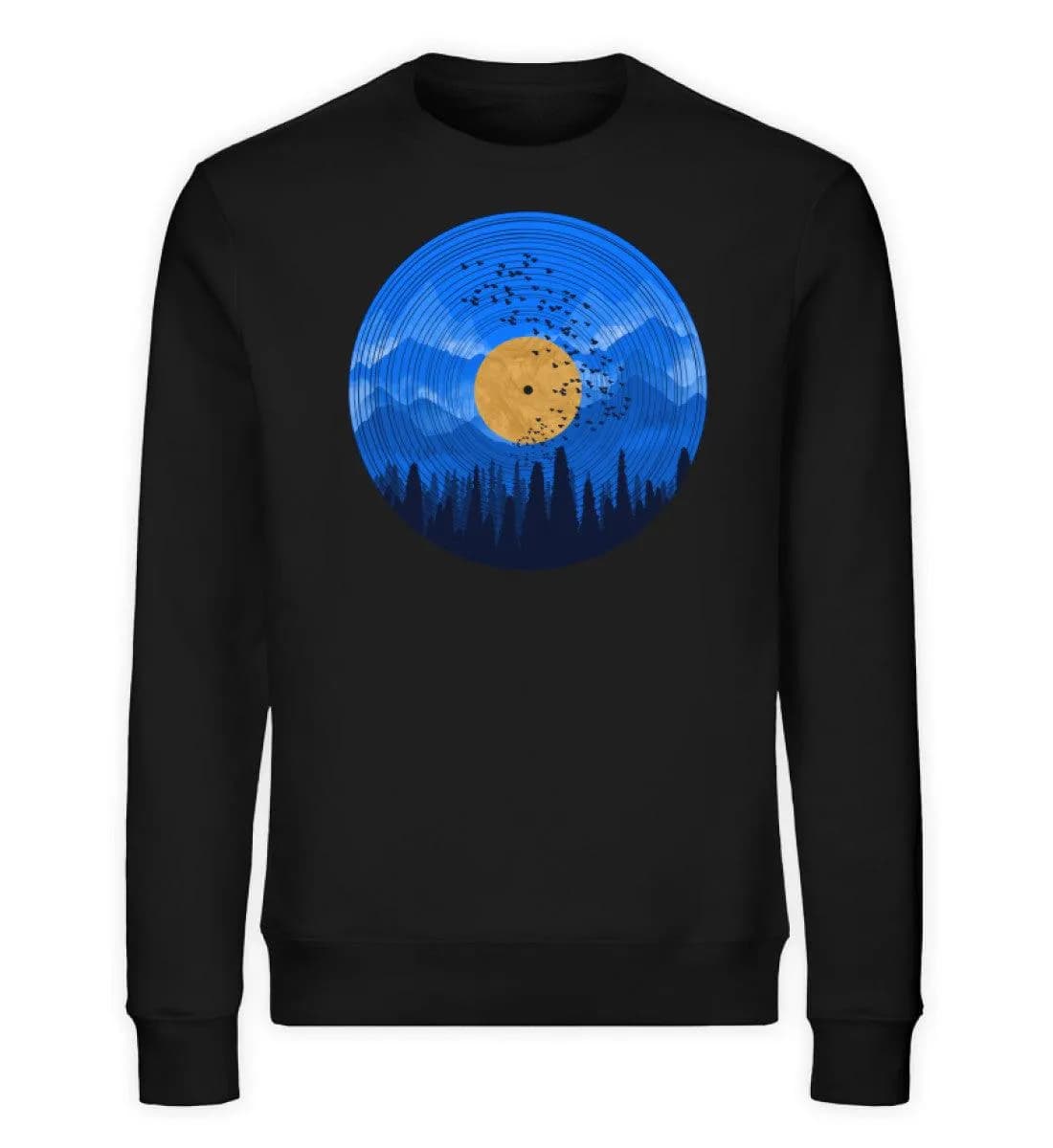 Wald auf Schallplatte blau - Unisex Bio Sweatshirt
