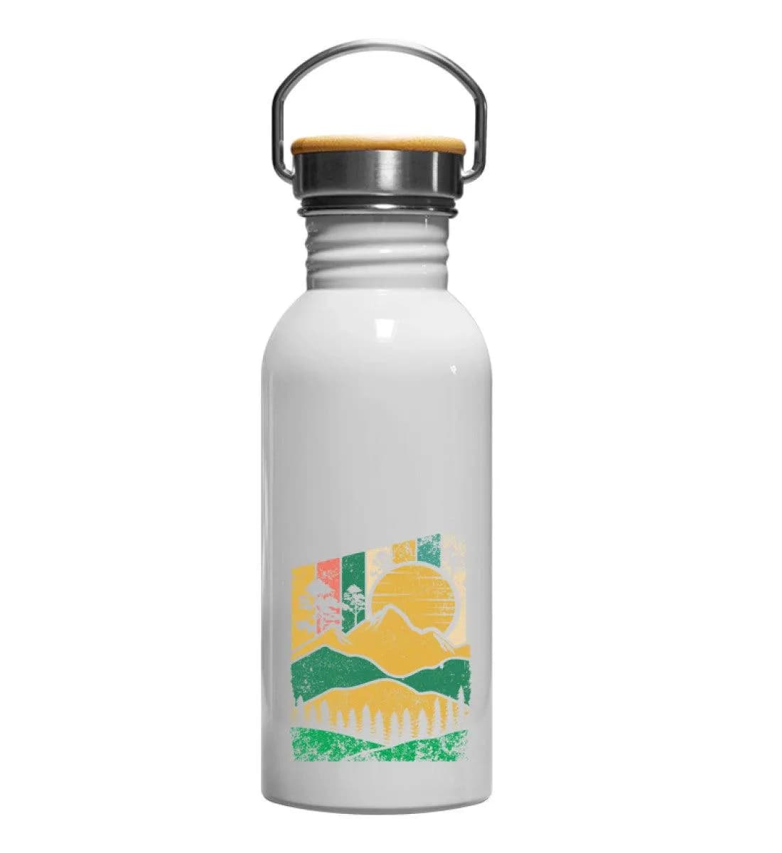 Berg Wald Sonne - Edelstahl Trinkflasche
