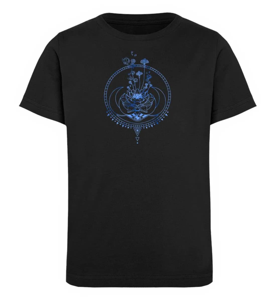Lotusblume mit Monden blau - Kinder Bio T-Shirt