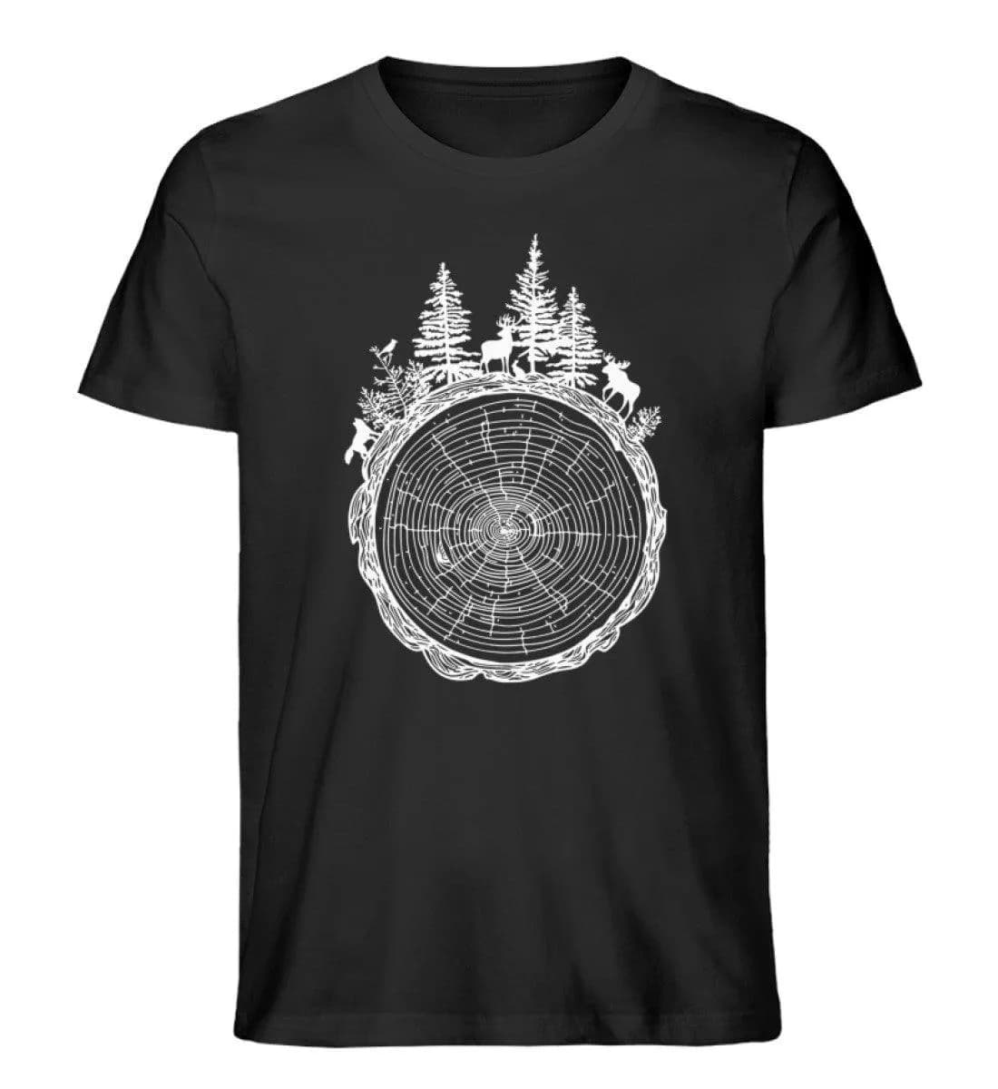 Wald auf Baumquerschnitt - Herren Premium Bio Shirt