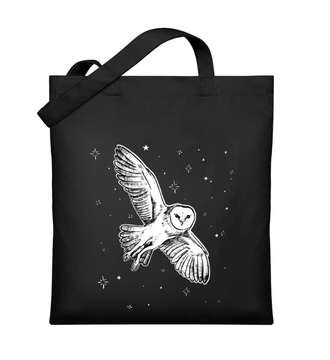 Fliegende Eule mit Sternen - Organic Jutebeutel
