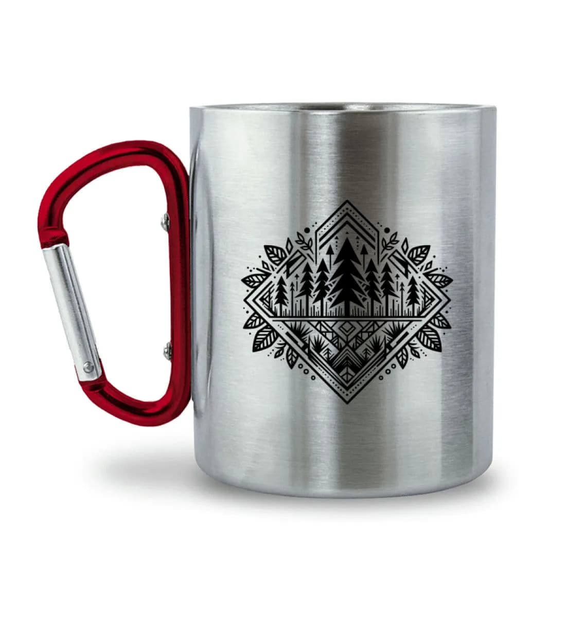 Pine trees - Edelstahltasse mit Karabinergriff