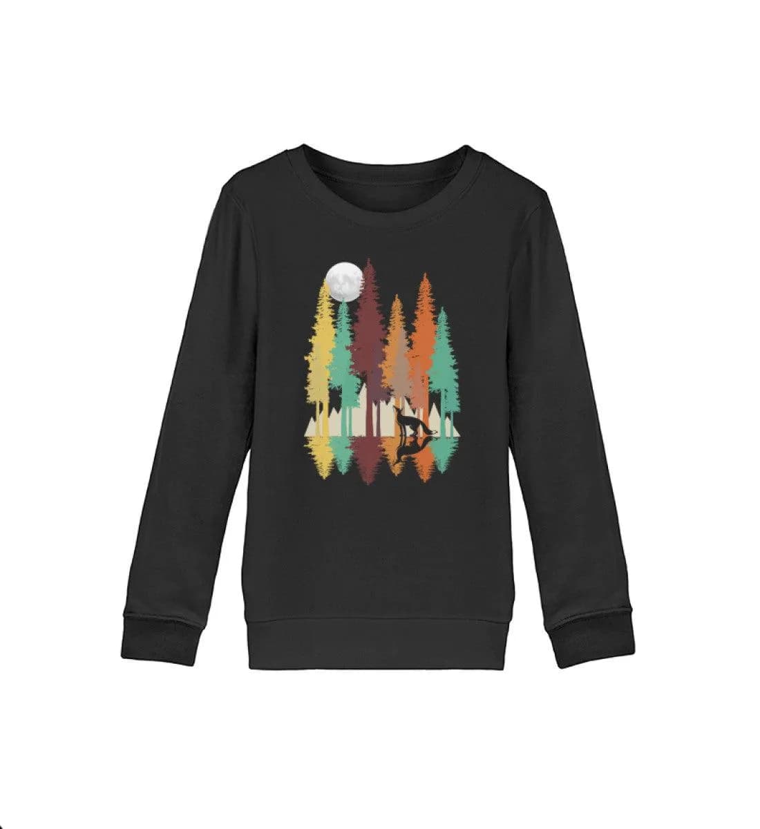 Fuchs im Wald mit Mond  - Kinder Bio Sweatshirt