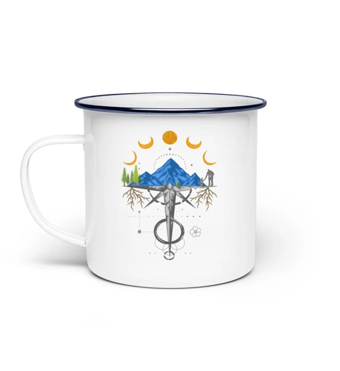Harmonie der Berge - Emaille Tasse