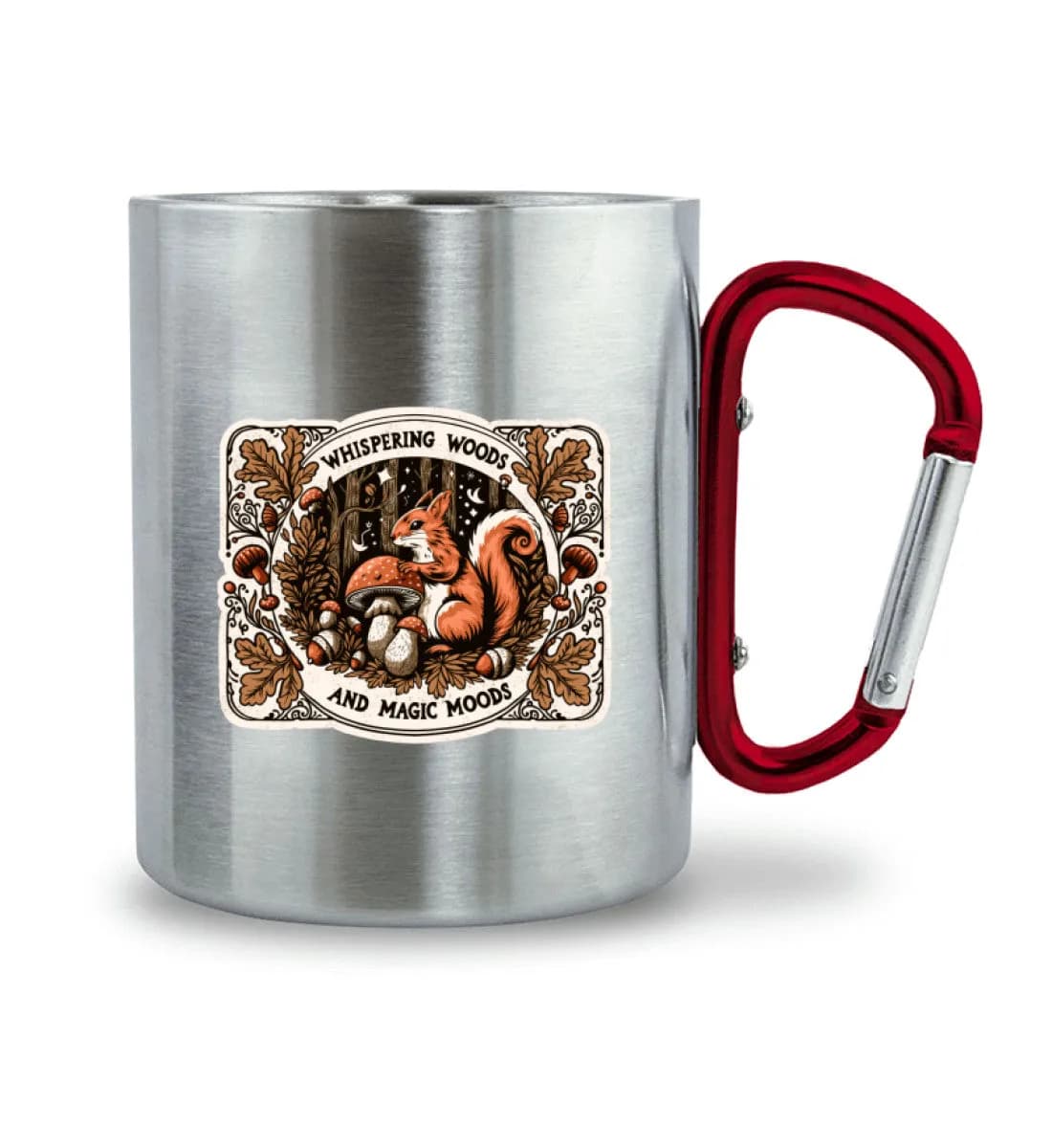 Whispering Woods Squirrel - Edelstahltasse mit Karabinergriff