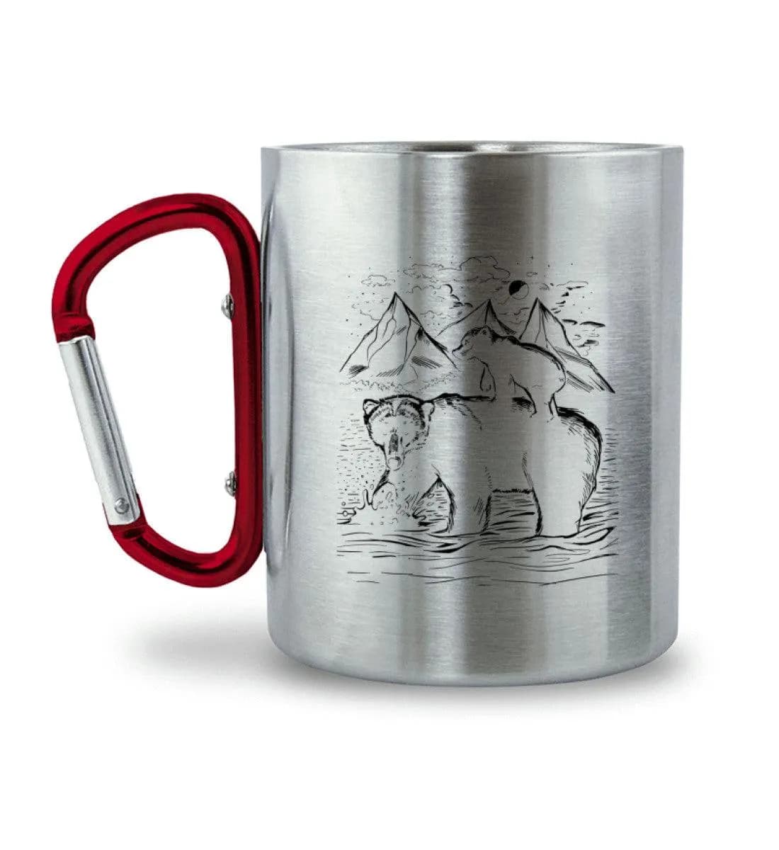 Big Bear & little bear - Edelstahltasse mit Karabinergriff