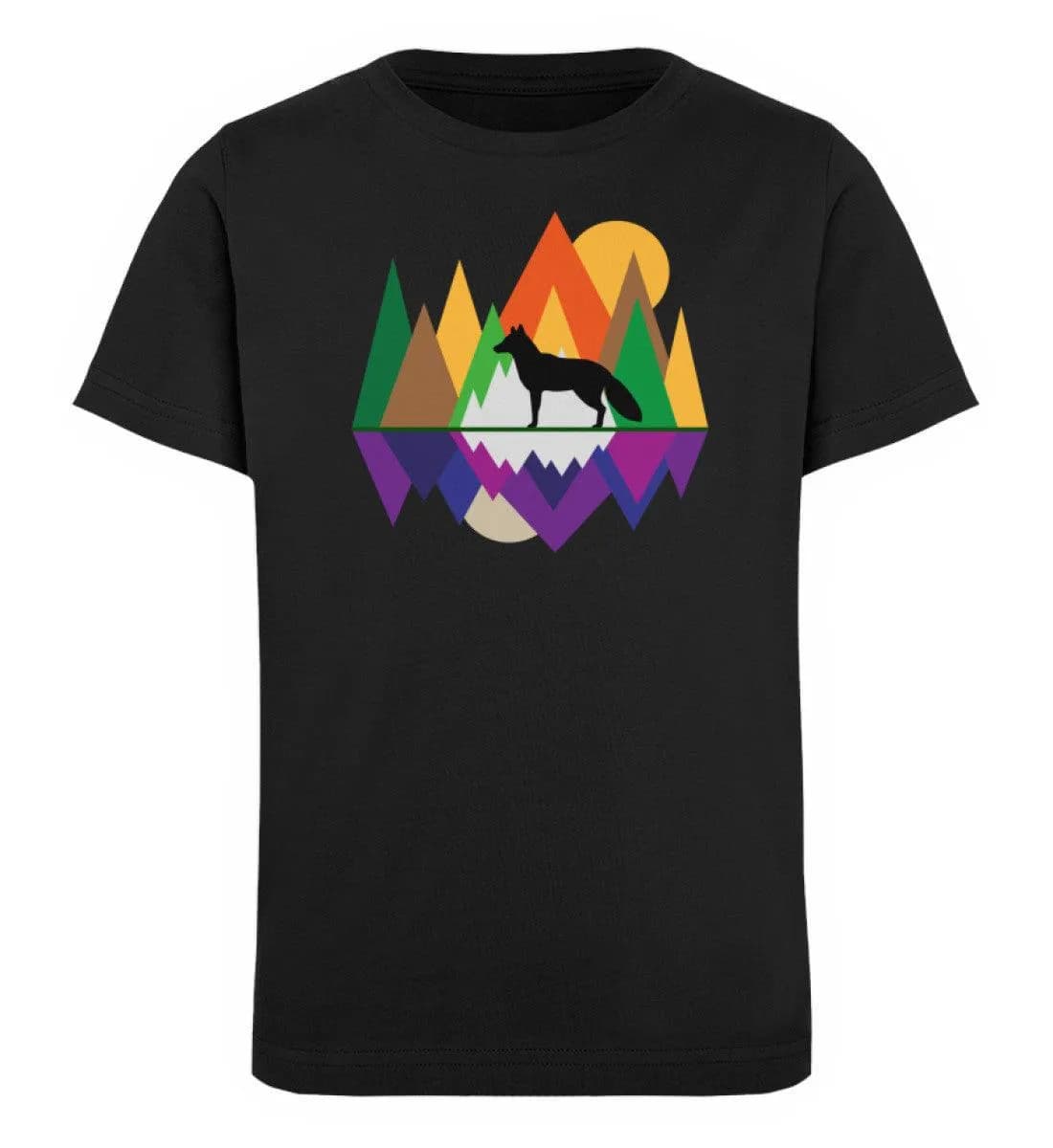 Fuchs im Wald geometrisch  - Kinder Bio T-Shirt