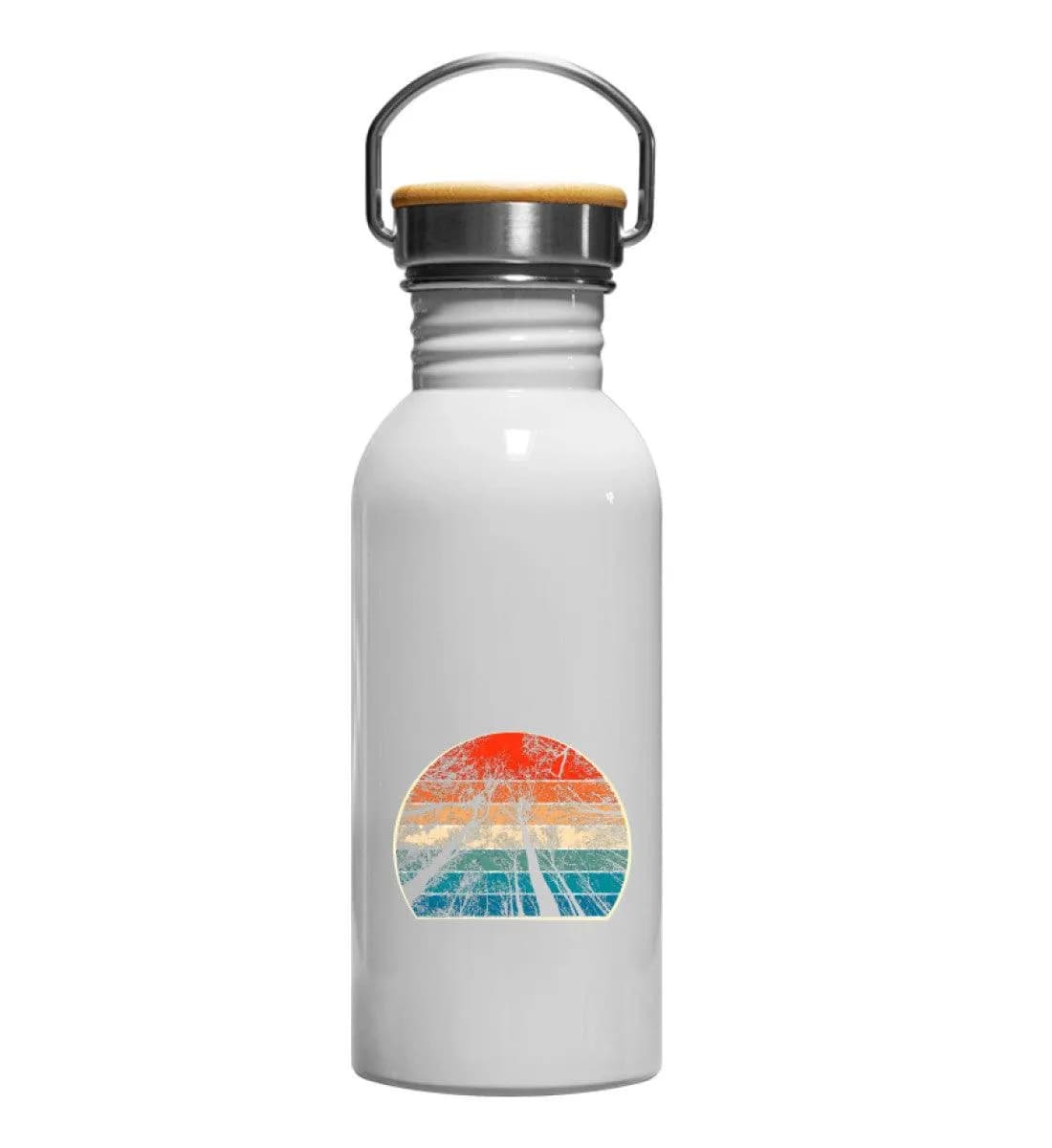 Retro Bäume - Edelstahl Trinkflasche