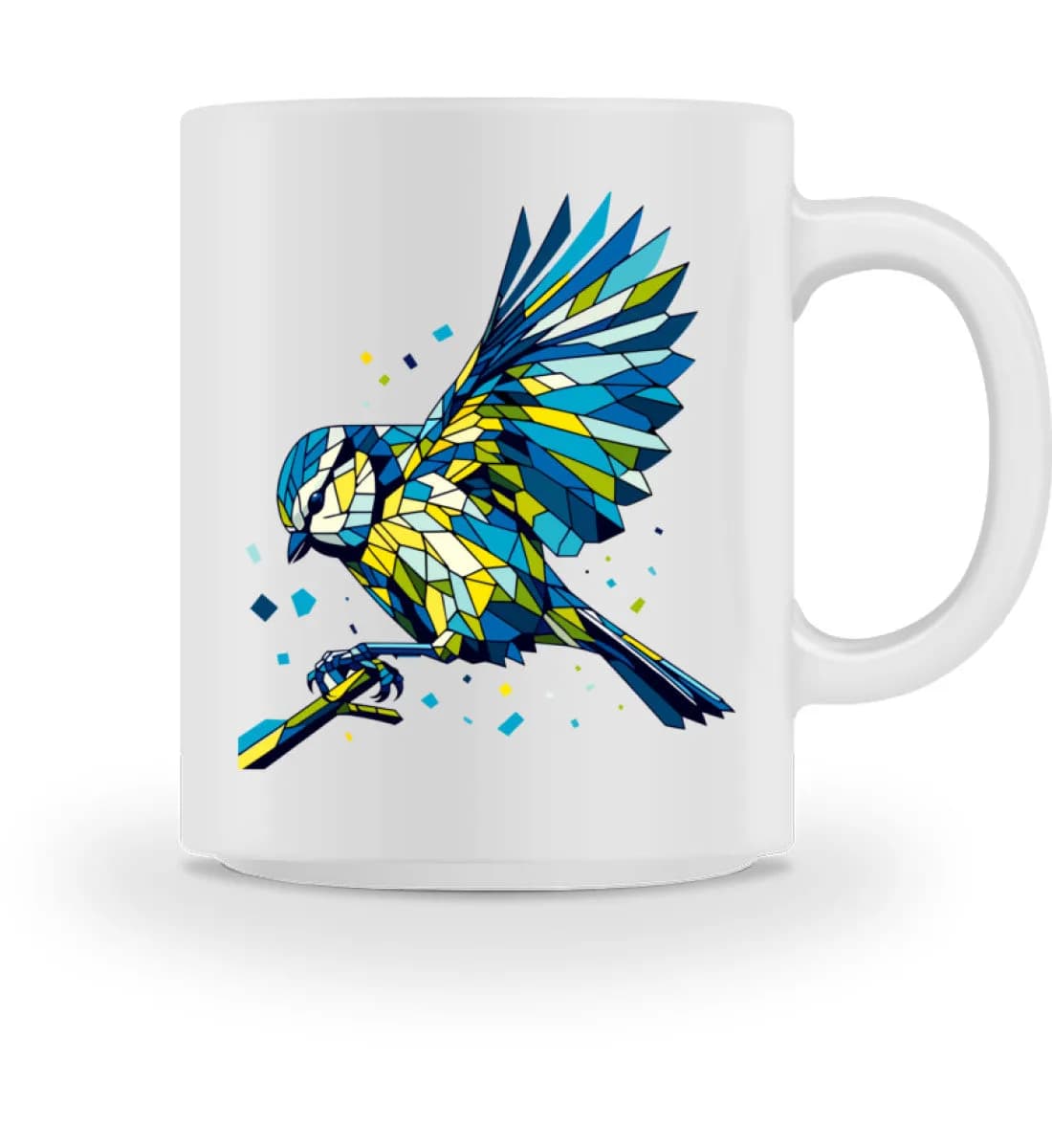 Blaumeise Polygon bunt - Tasse