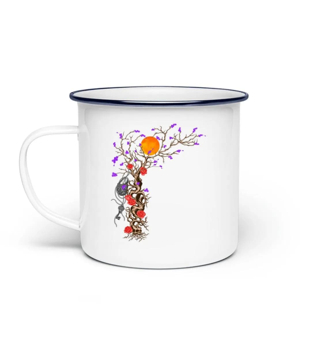 Padlock with roses - Emaille Tasse