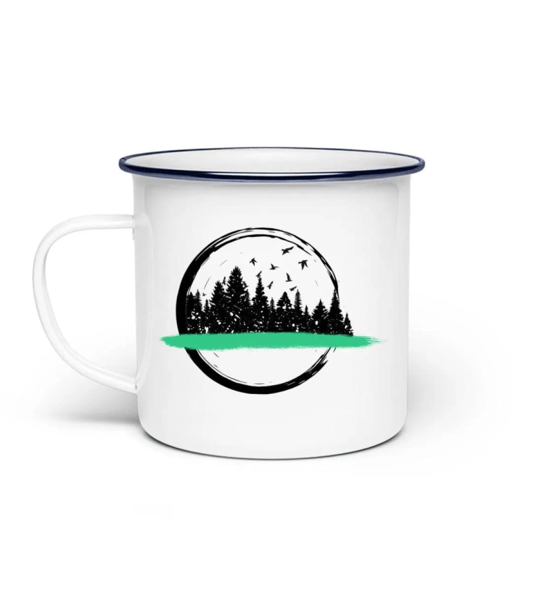 Wald im Kreis - Emaille Tasse