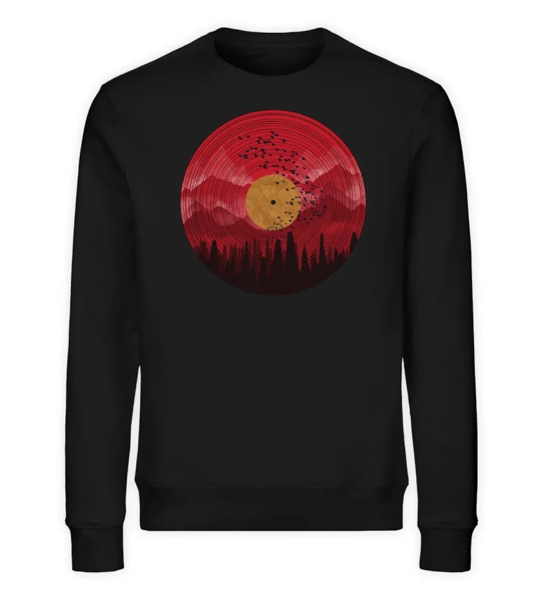 Wald auf Schallplatte rot - Unisex Bio Sweatshirt