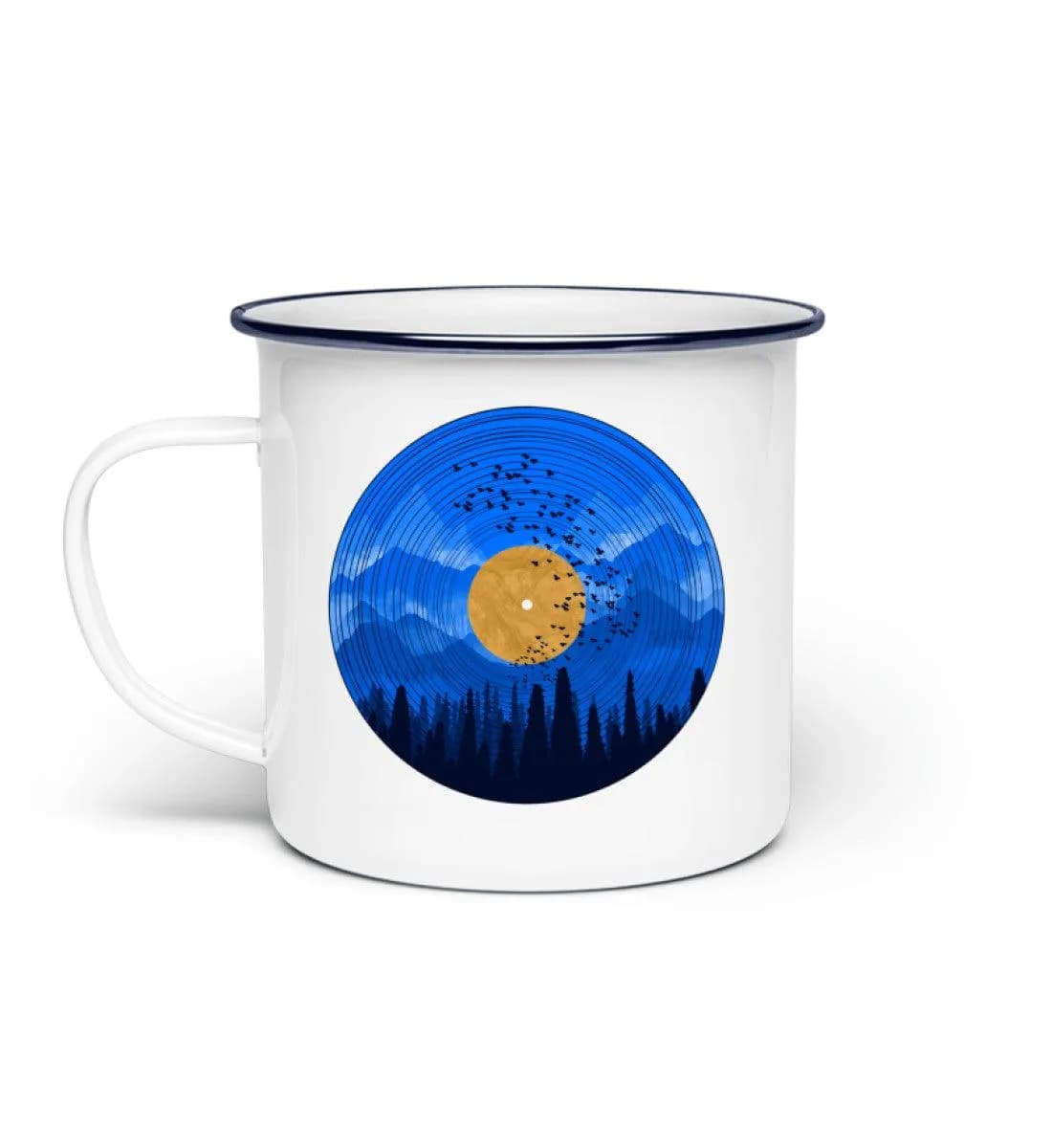Wald auf Schallplatte - Emaille Tasse
