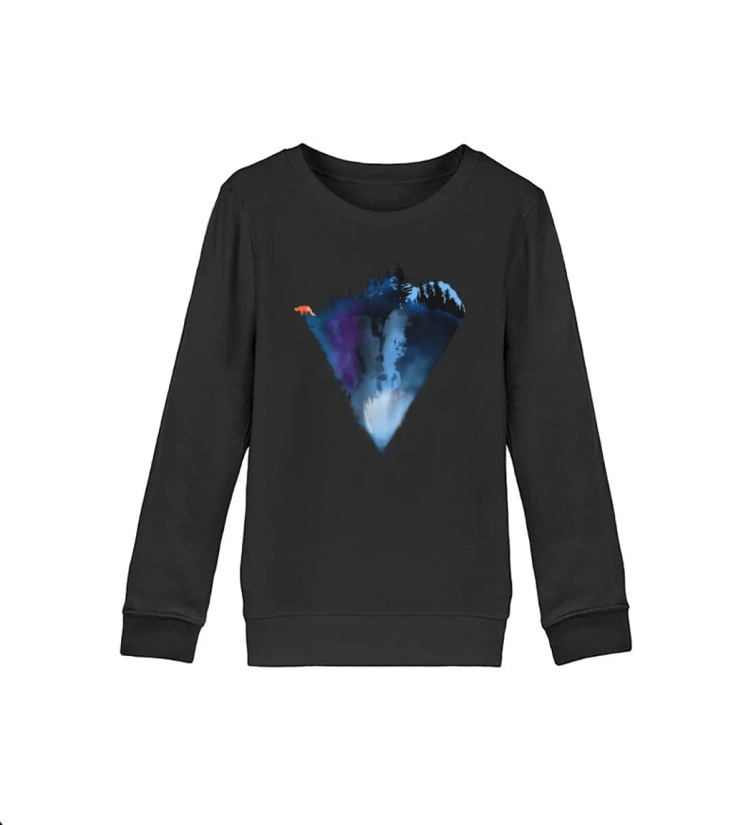 Dreiecksberg mit Fuchs - Kinder Bio Sweatshirt