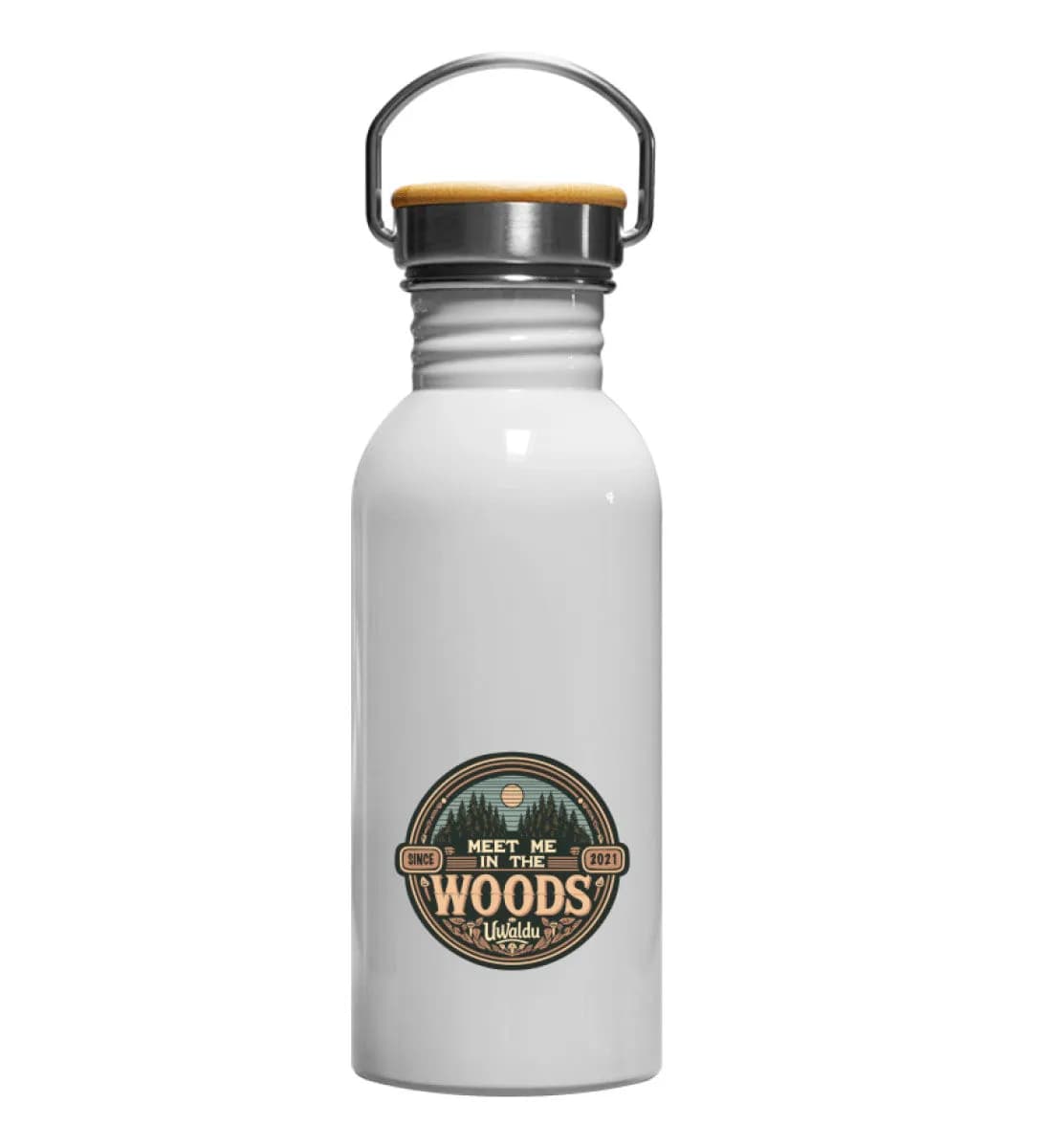 Meet me in the Woods round - Edelstahl Trinkflasche