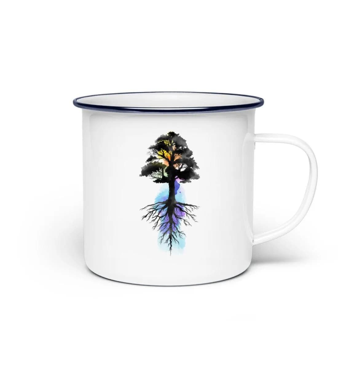 Watercolor Tree - Emaille Tasse