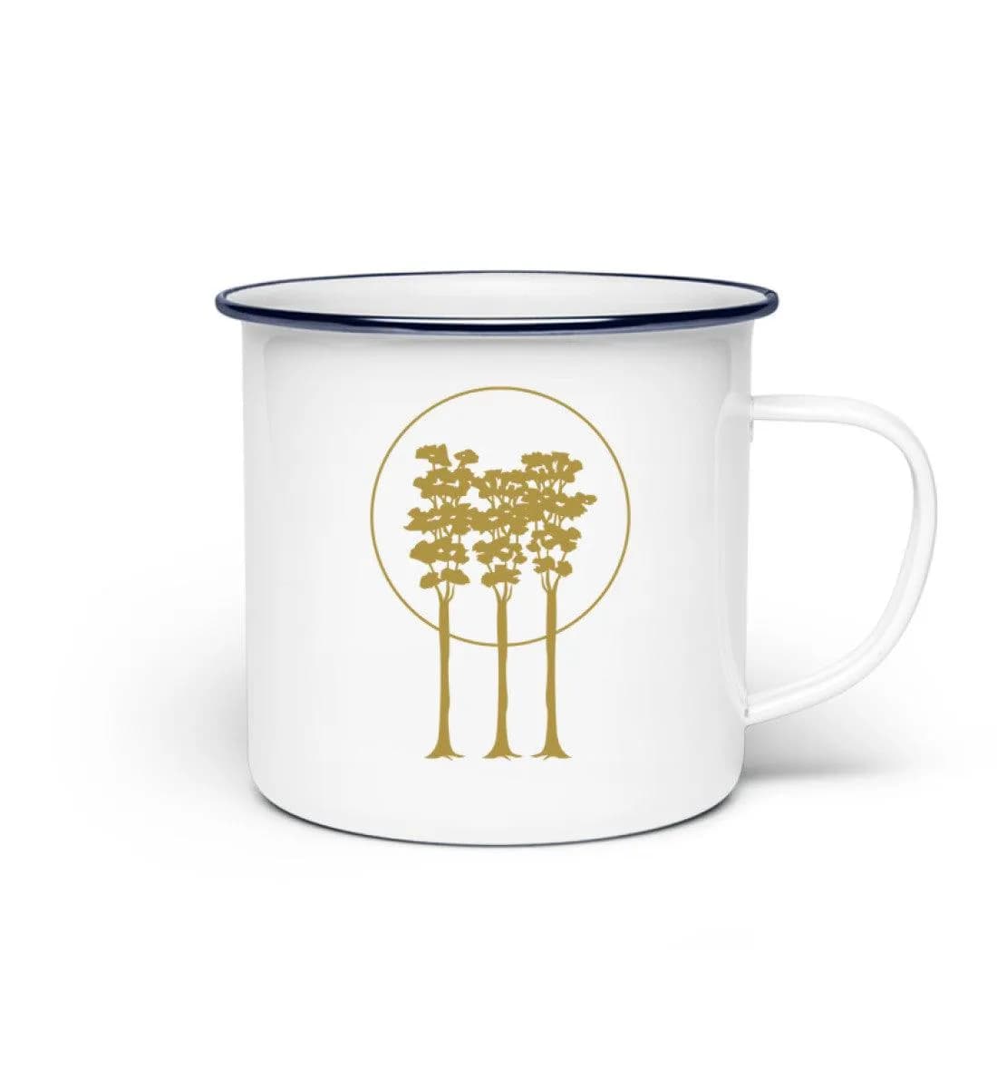 3 golden Trees - Emaille Tasse