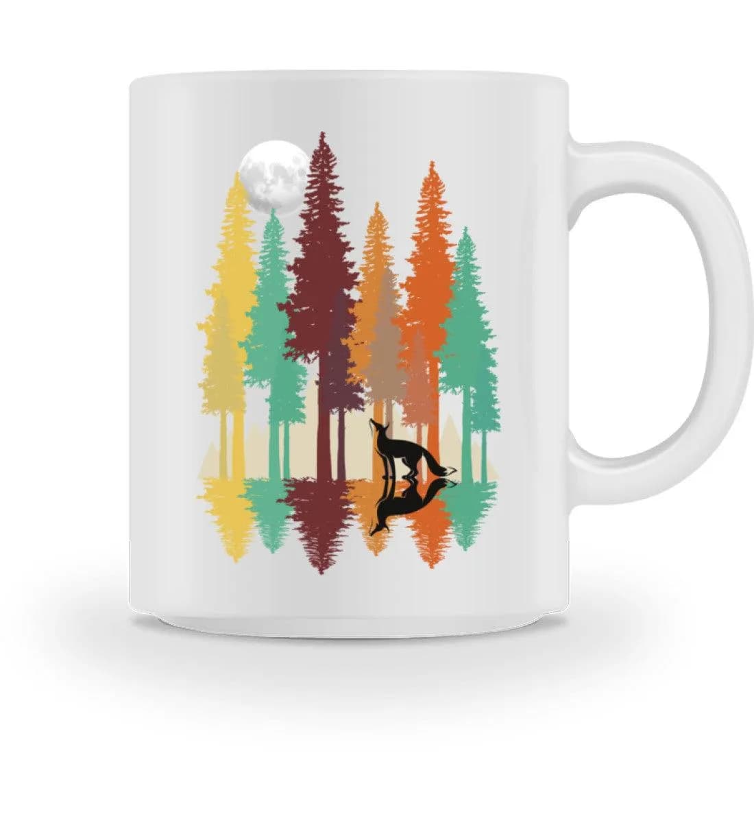 Fuchs im Wald mit Mond - Tasse