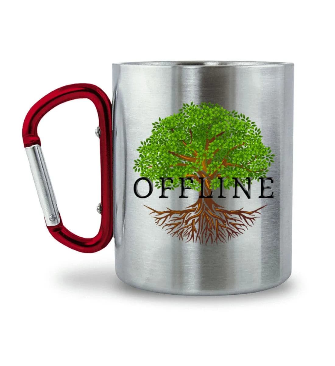 Offline Tree - Edelstahltasse mit Karabinergriff