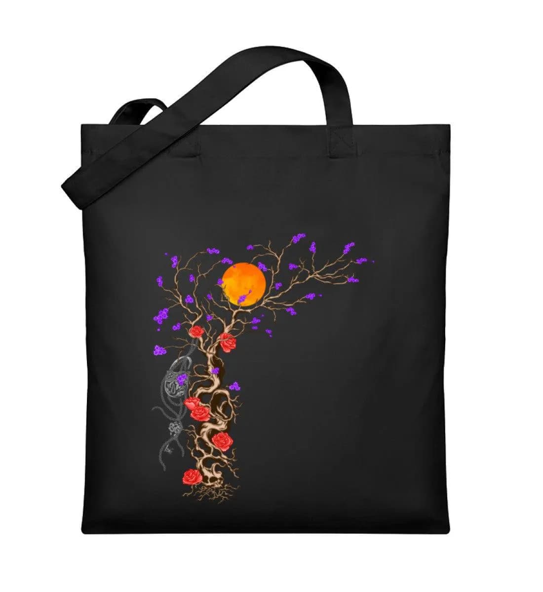 Padlock with roses - Organic Jutebeutel