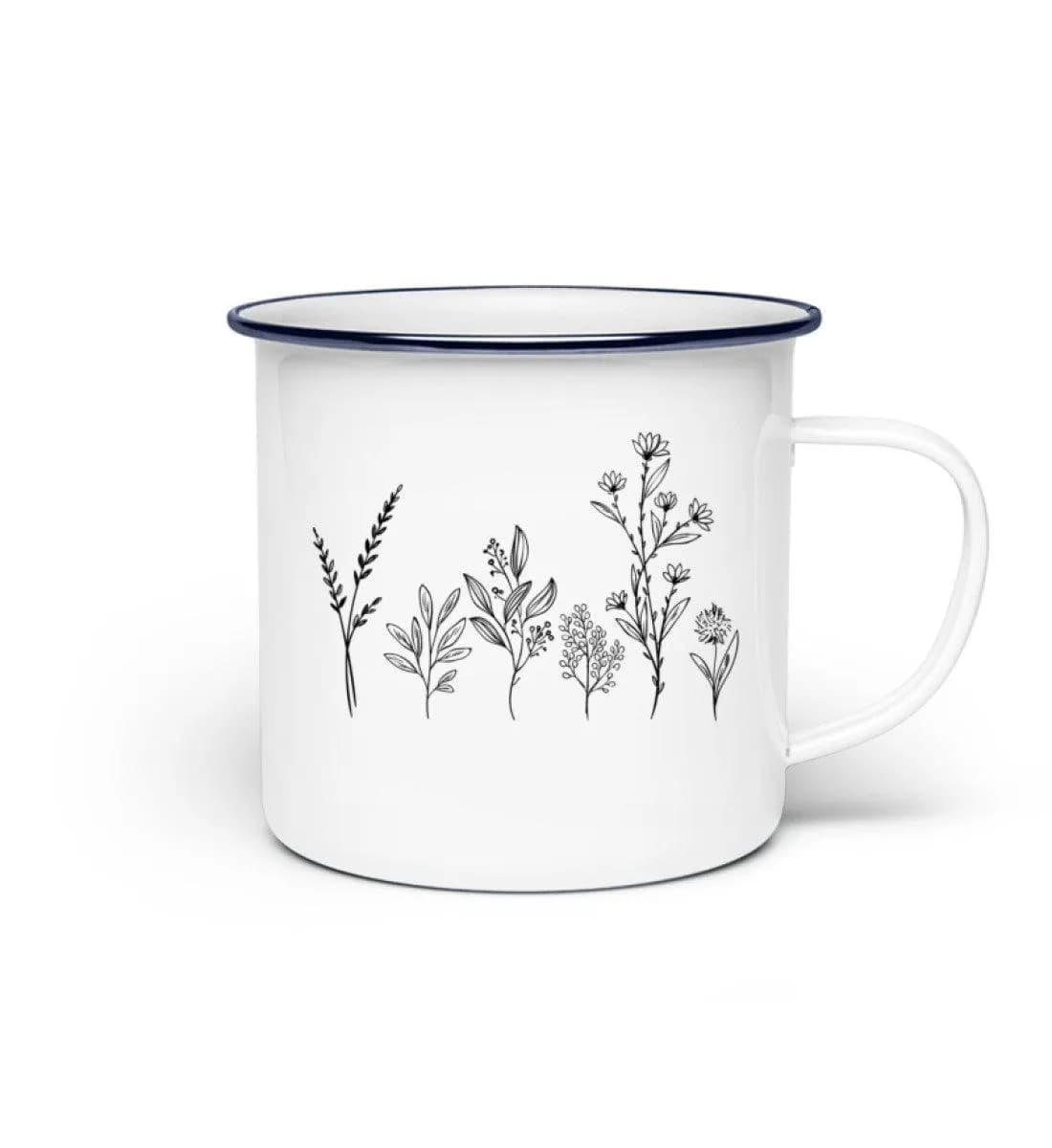 Blumen - Emaille Tasse