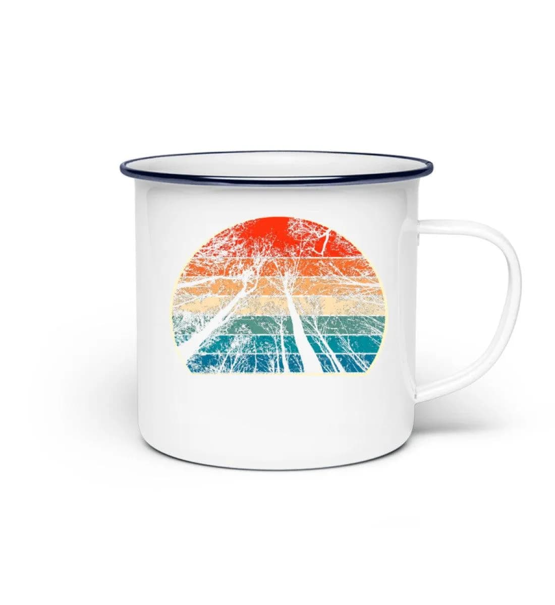 Retro Bäume - Emaille Tasse