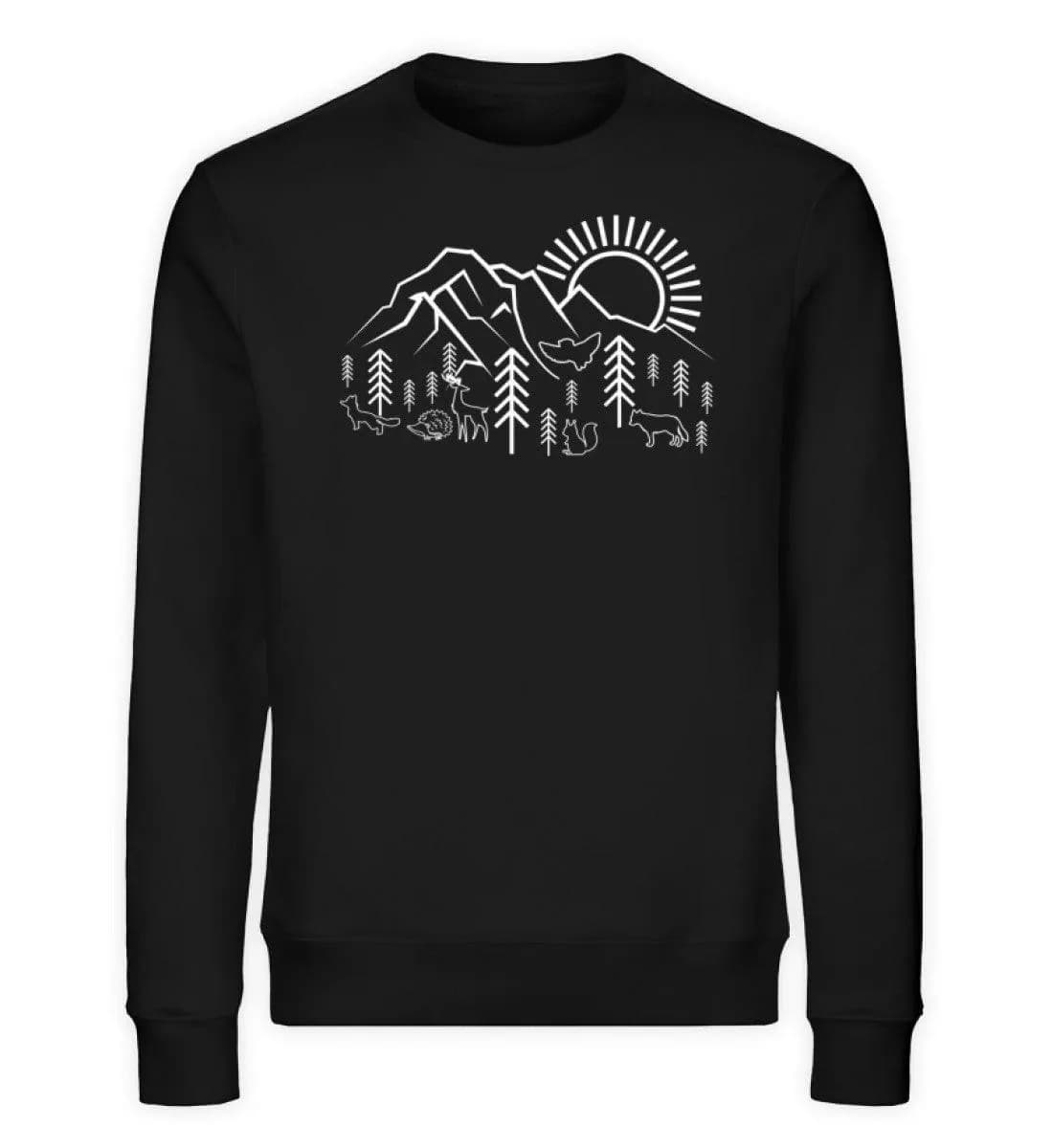Berge Sonne Tiere - Unisex Bio Sweatshirt