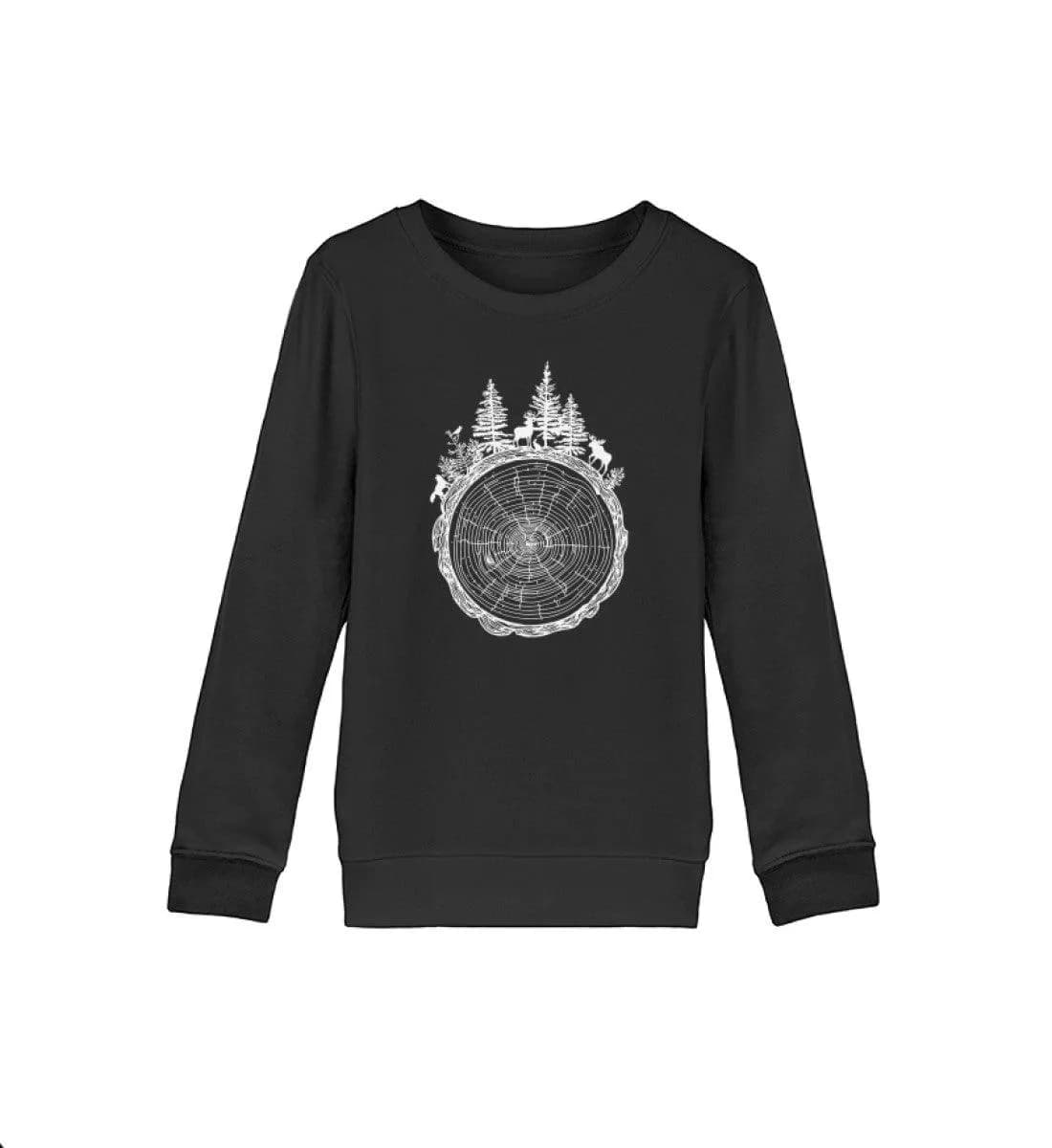 Wald auf Baumquerschnitt  - Kinder Bio Sweatshirt