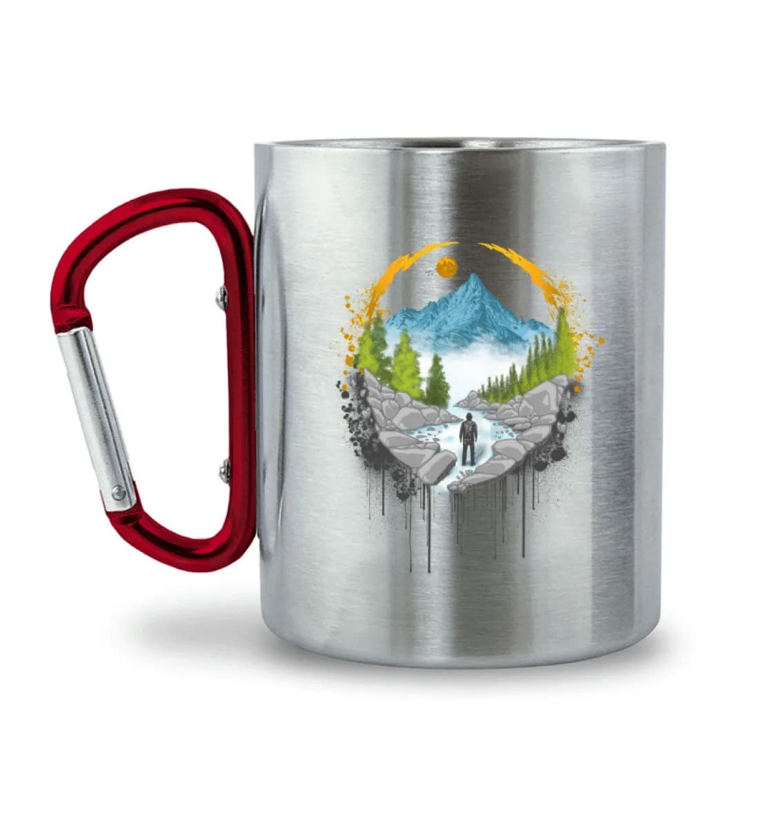 Mountain Path - Edelstahltasse mit Karabinergriff