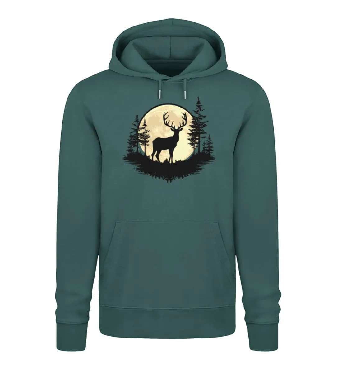 Hirsch im Vollmond - Unisex Premium Bio Hoodie