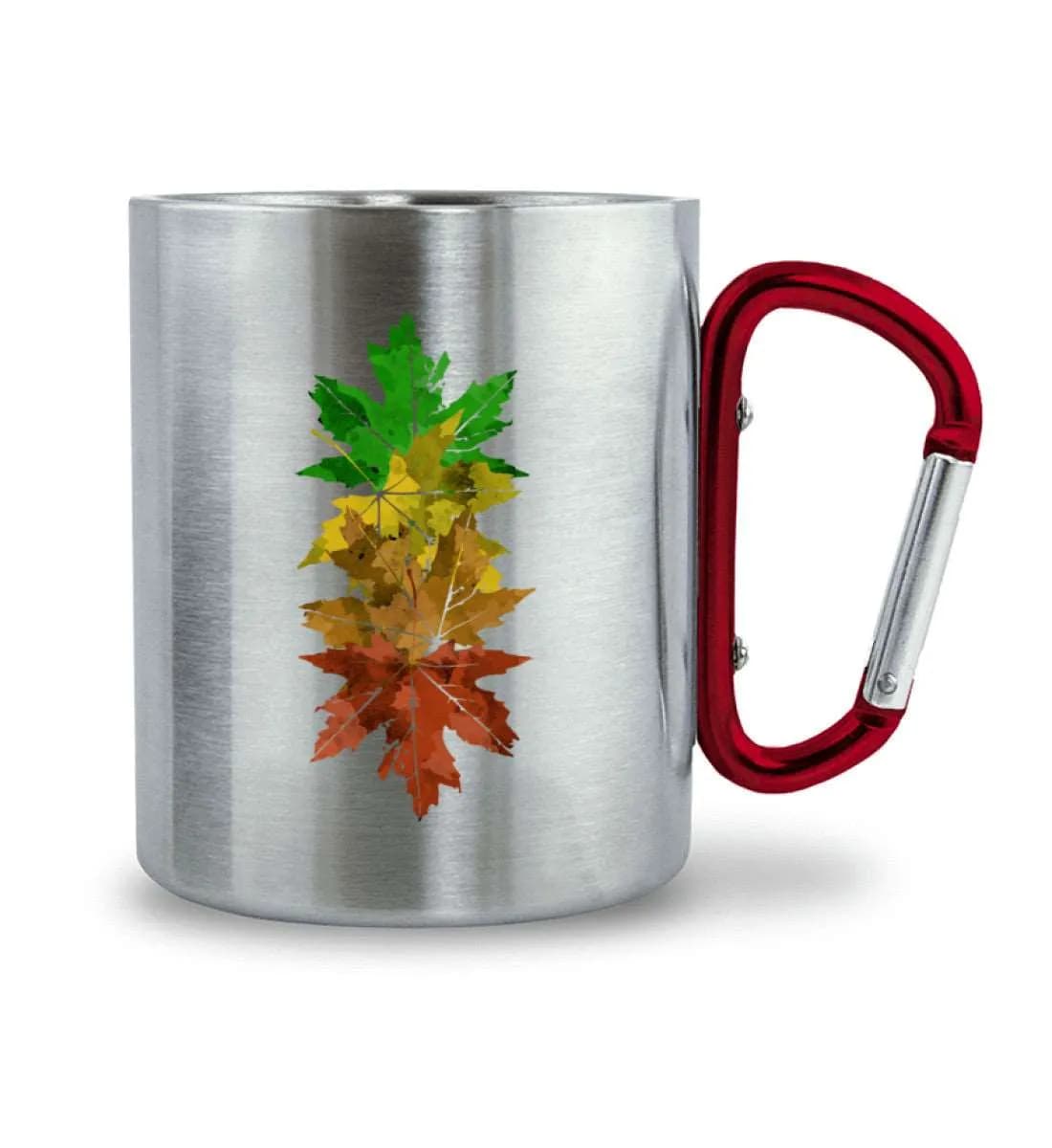 Ahornblätter - Edelstahltasse mit Karabinergriff