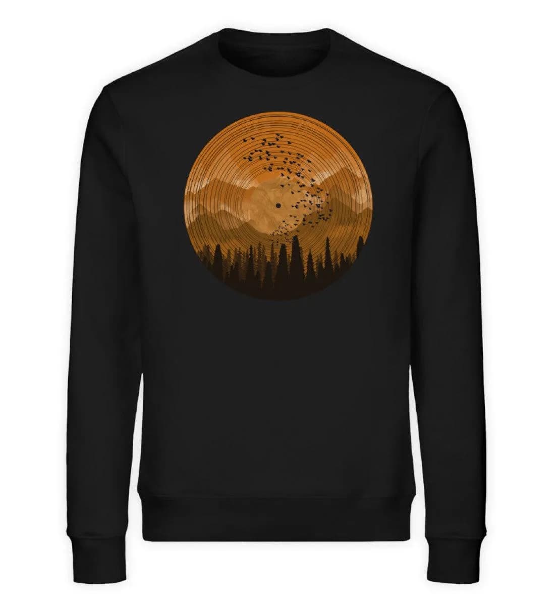 Wald auf Schallplatte orange - Unisex Bio Sweatshirt