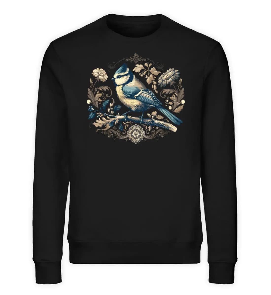 Blaumeise Retroblumen - Unisex Bio Sweatshirt