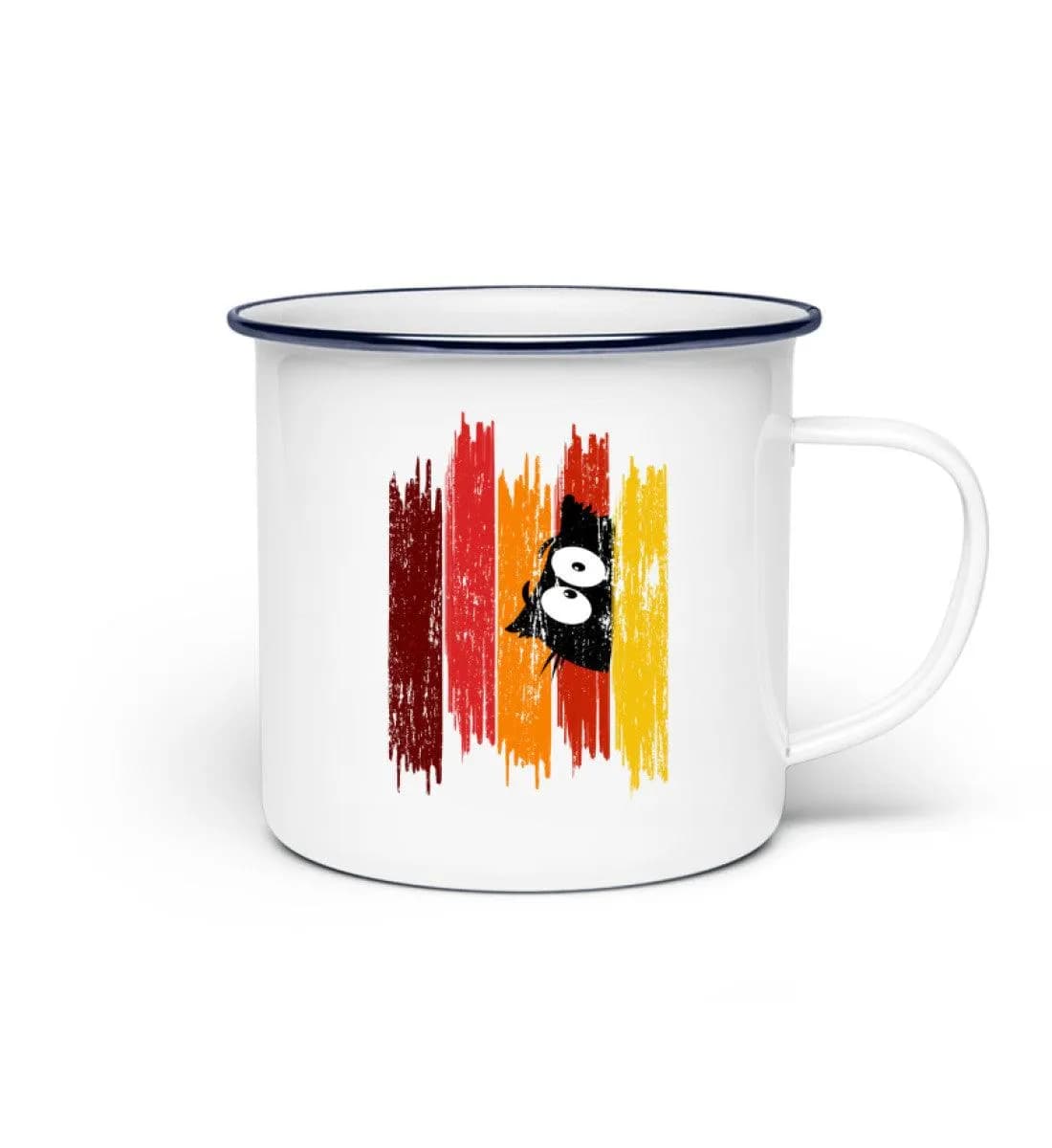 Owl Brushstroke - Emaille Tasse