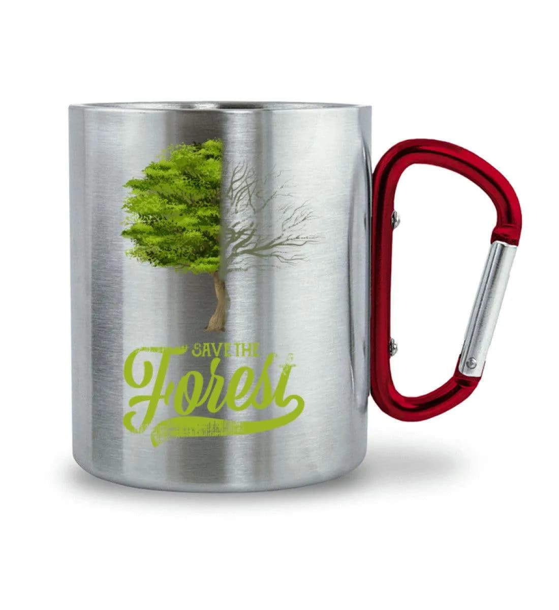 Save the forest - Edelstahltasse mit Karabinergriff
