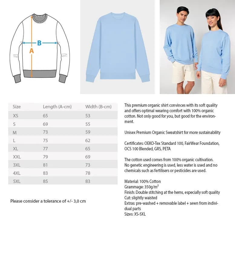 There is no Planet B - Unisex Bio Sweatshirt