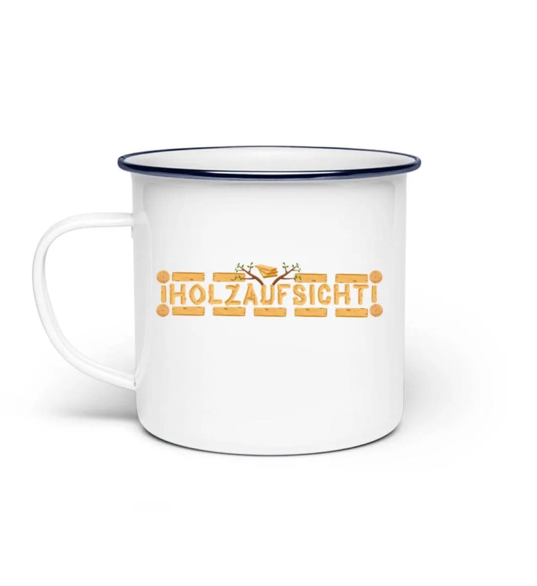 Holzaufsicht - Emaille Tasse