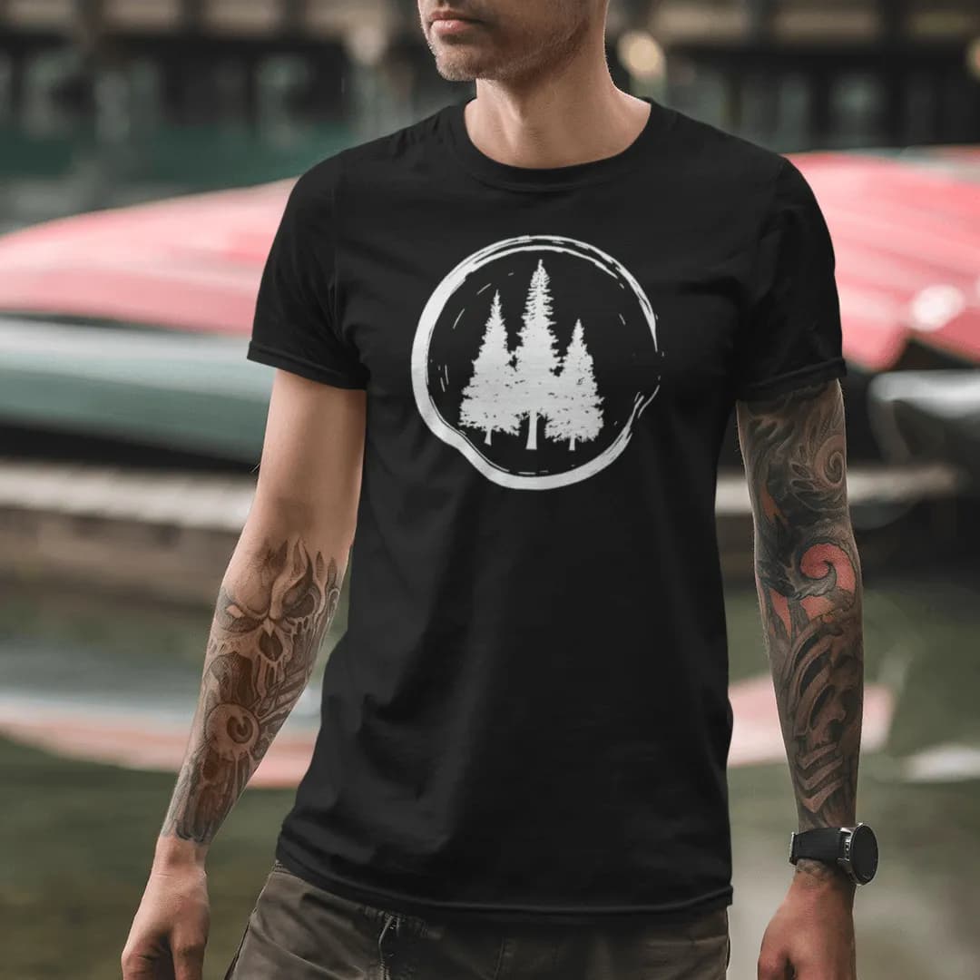 Drei Bäume im Kreis - Herren Premium Bio Shirt