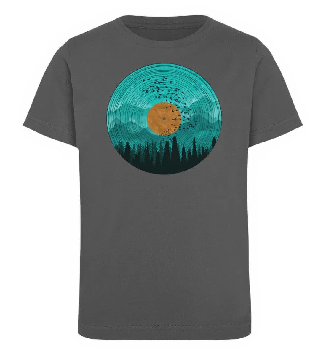 Wald auf Schallplatte türkis - Kinder Bio T-Shirt