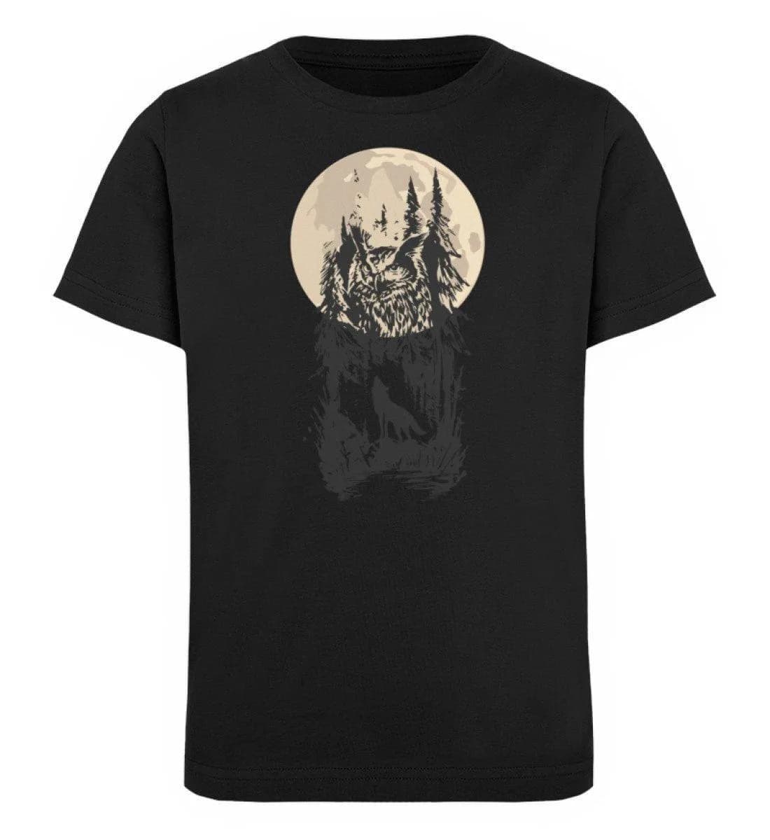 Eule mit Mond - Kinder Bio T-Shirt