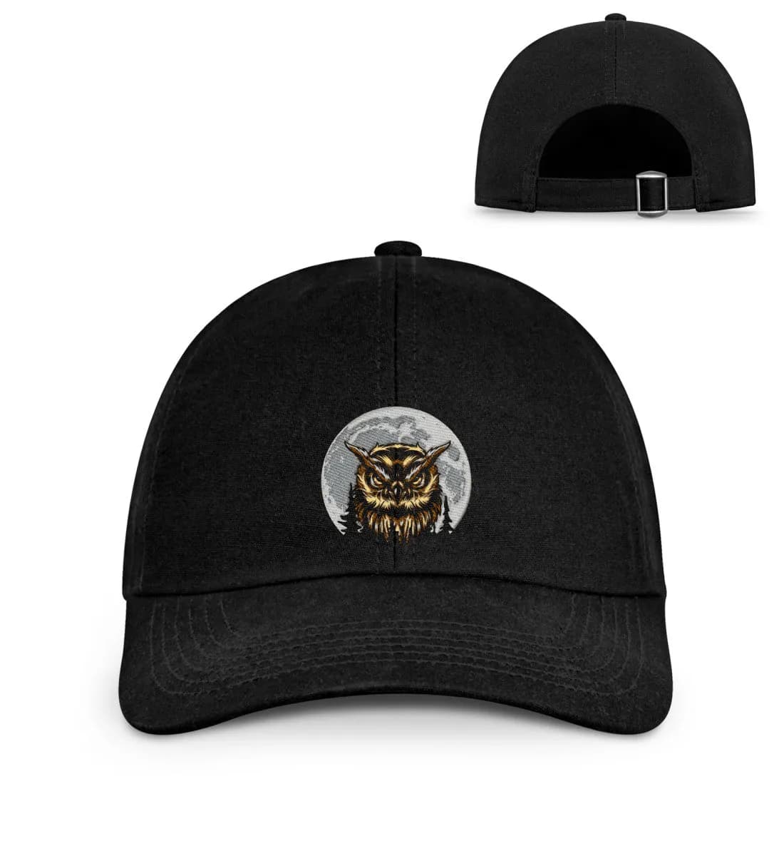 Eule Wald Mond - Organic Baseball Cap mit Stick