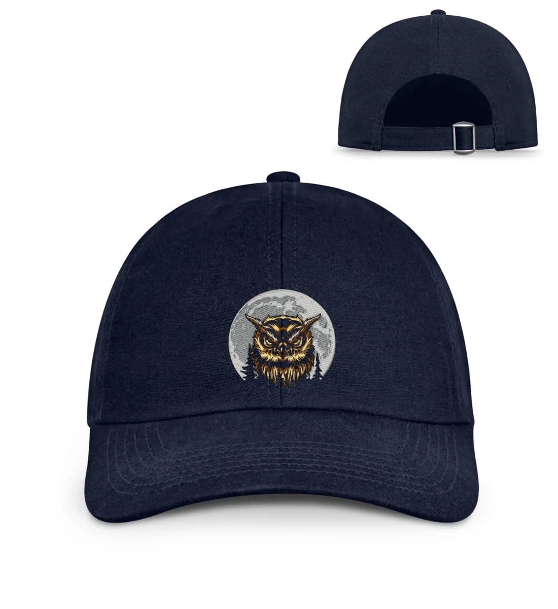 Eule Wald Mond - Organic Baseball Cap mit Stick