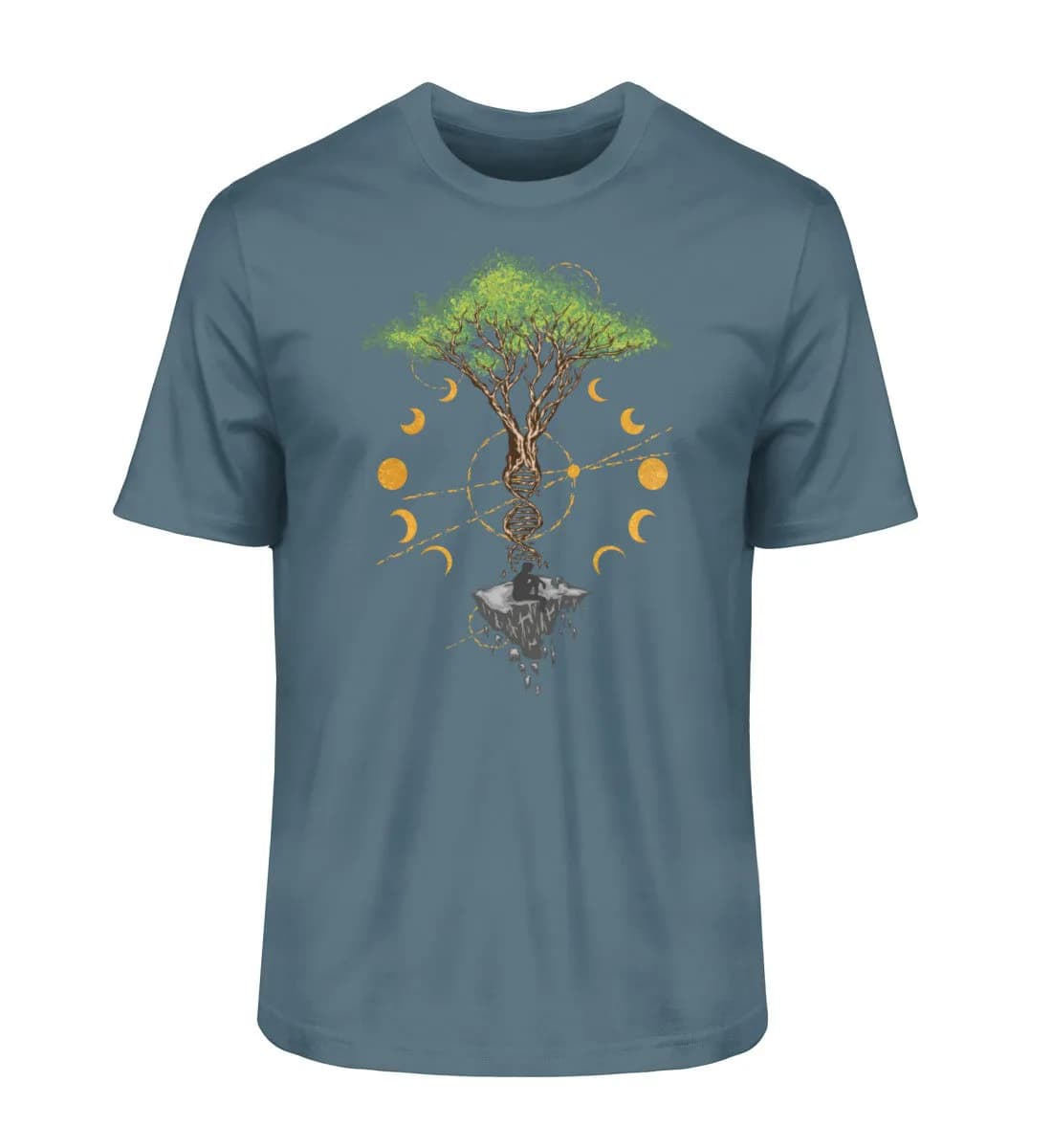 Tree DNA Moon with Man Frontprint - Herren Premium Bio Shirt
