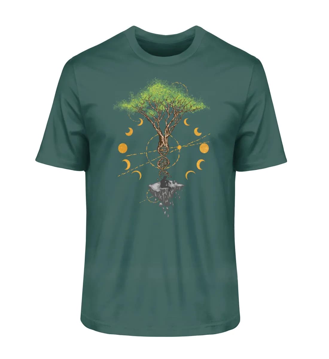 Tree DNA Moon with Man Frontprint - Herren Premium Bio Shirt