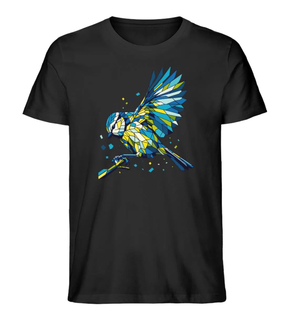 Blaumeise Polygon bunt - Herren Premium Bio Shirt
