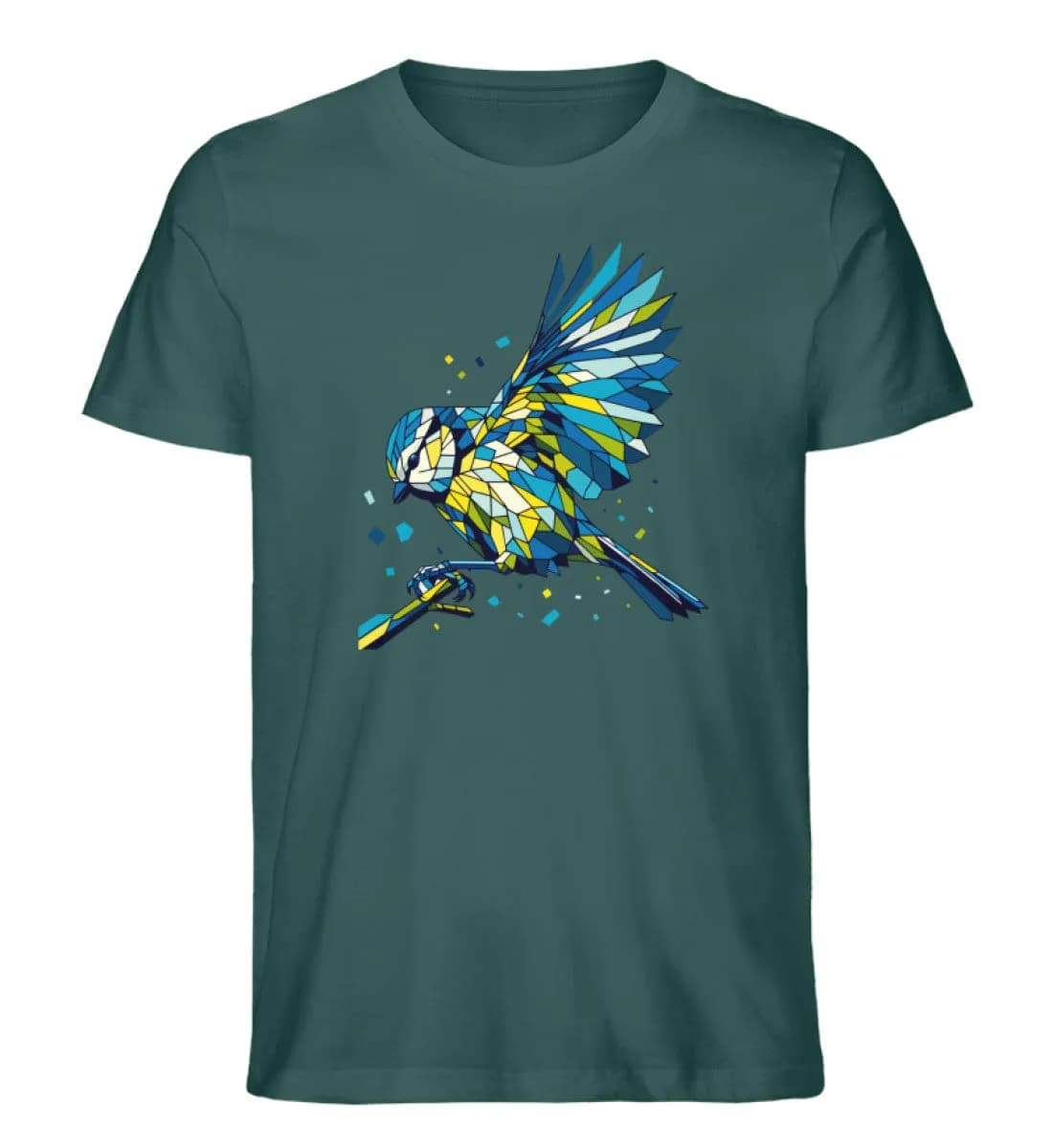 Blaumeise Polygon bunt - Herren Premium Bio Shirt