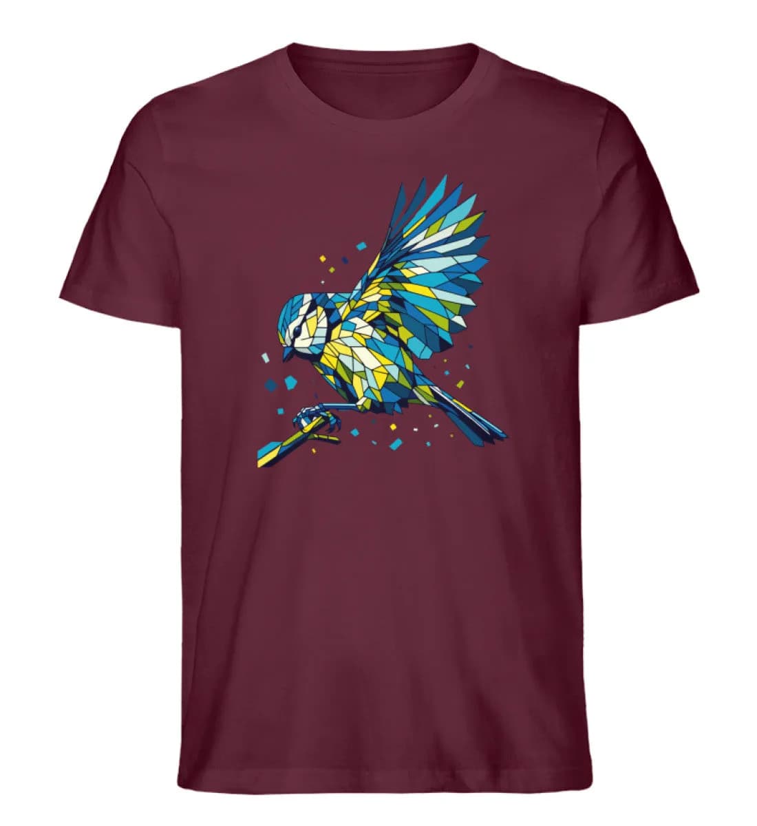Blaumeise Polygon bunt - Herren Premium Bio Shirt